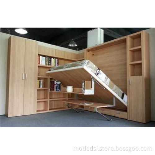 Folding Wall Bed Double Size Space Saving Wall Bed With Boo